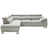 ECKSOFA Mikrofaser Grau  - Chromfarben/Grau, Design, Holz/Textil (205/270cm) - Pure Home Lifestyle