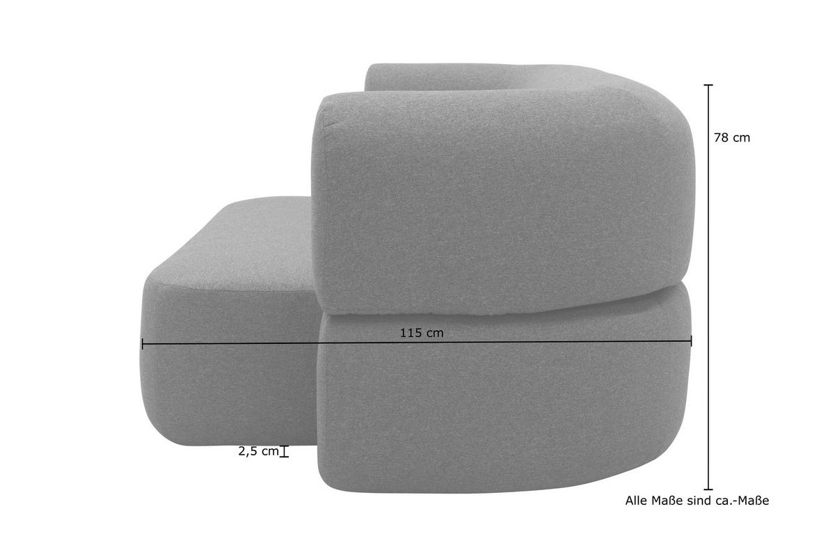 SCHLAFSOFA in Webstoff Dunkelgrau  - Dunkelgrau/Schwarz, Design, Kunststoff/Textil (208/78/115cm) - MID.YOU