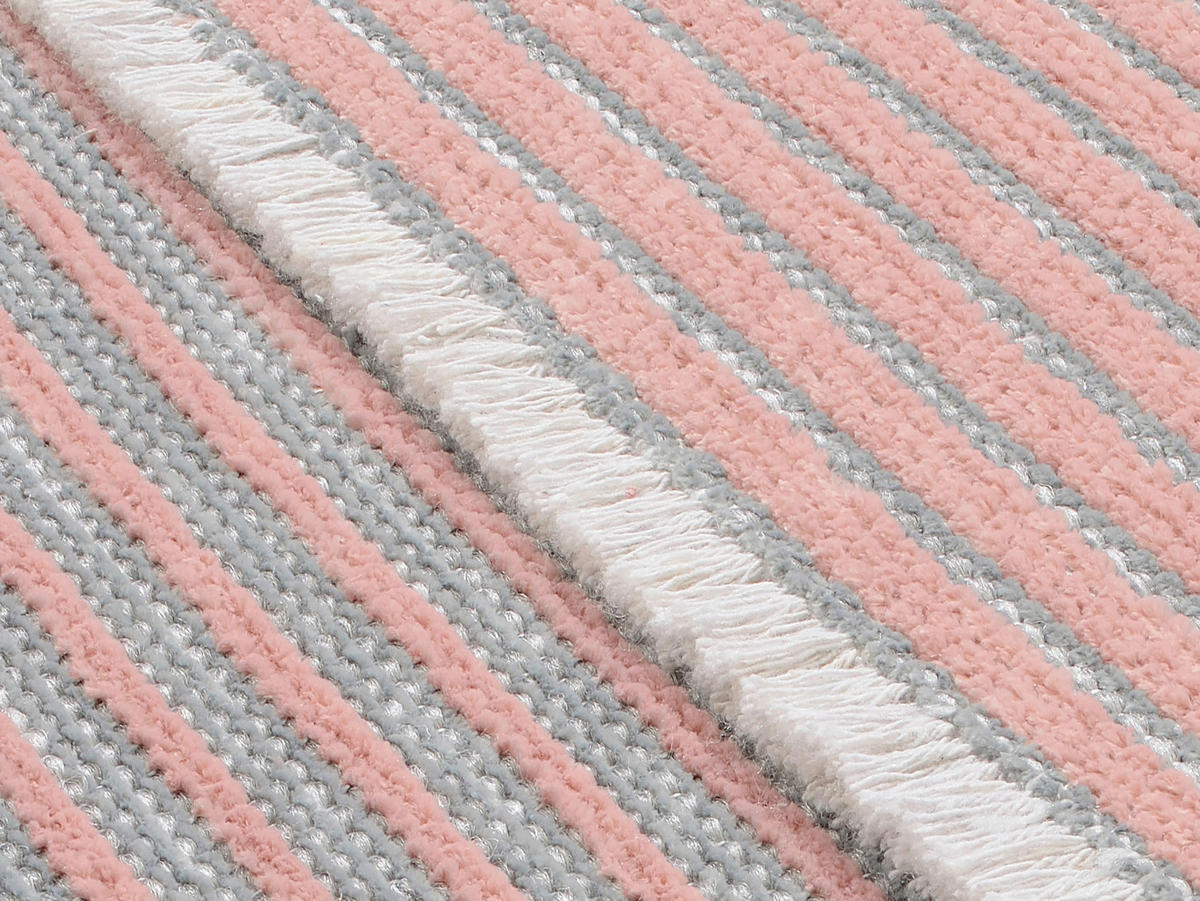FLACHWEBETEPPICH 200/290 cm Grau, Pink  - Pink/Grau, Design, Textil (200/290cm) - Novel