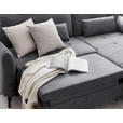 ECKSOFA in Flachgewebe, Leinenoptik Dunkelgrau  - Dunkelgrau/Schwarz, Design, Textil/Metall (247/208cm) - Xora