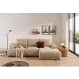 ECKSOFA Naturfarben Webstoff  inkl. Rückenkissen, Bettkasten, Schlaffunktion, Rücken echt, Armteilverstellung, Liegefläche im Originalstoff  - Schwarz/Naturfarben, KONVENTIONELL, Kunststoff/Textil (282/162cm) - Carryhome