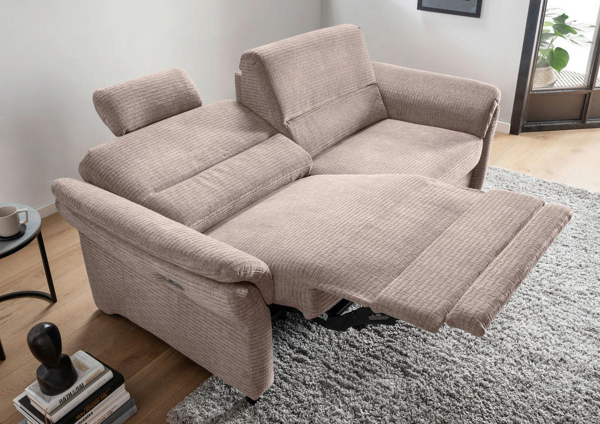 3-SITZER-SOFA in Mikrofaser Beige  - Beige/Schwarz, Modern, Holz/Textil (192/90/89cm) - Livetastic