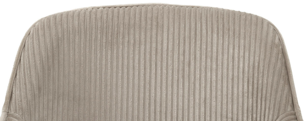 ARMLEHNSTUHL  in Eisen Cord  - Hellbraun/Schwarz, MODERN, Textil/Metall (60/84/64cm) - Livetastic