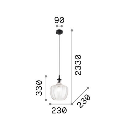 SVJETILJKA VISEĆA  23/58/223 cm      Lord  - prozirno, Trend, staklo/metal (23/58/223cm)
