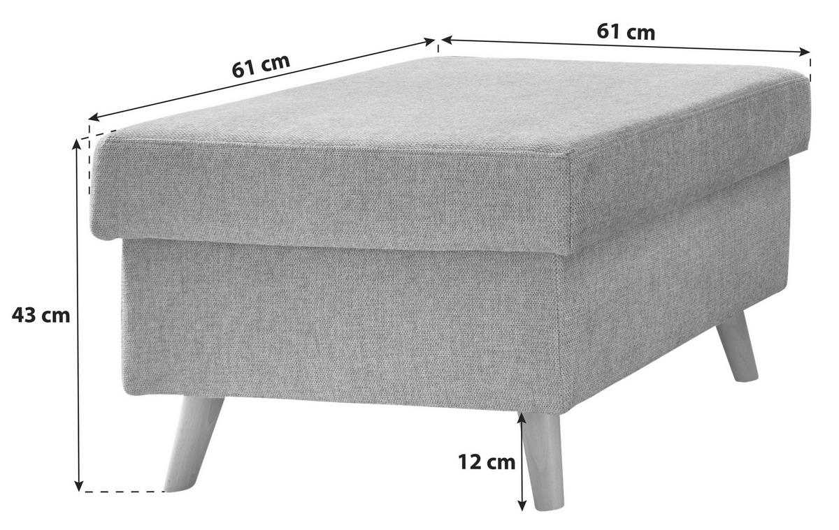 HOCKER in Textil Braun  - Naturfarben/Braun, KONVENTIONELL, Holz/Textil (61/43/61cm) - P & B