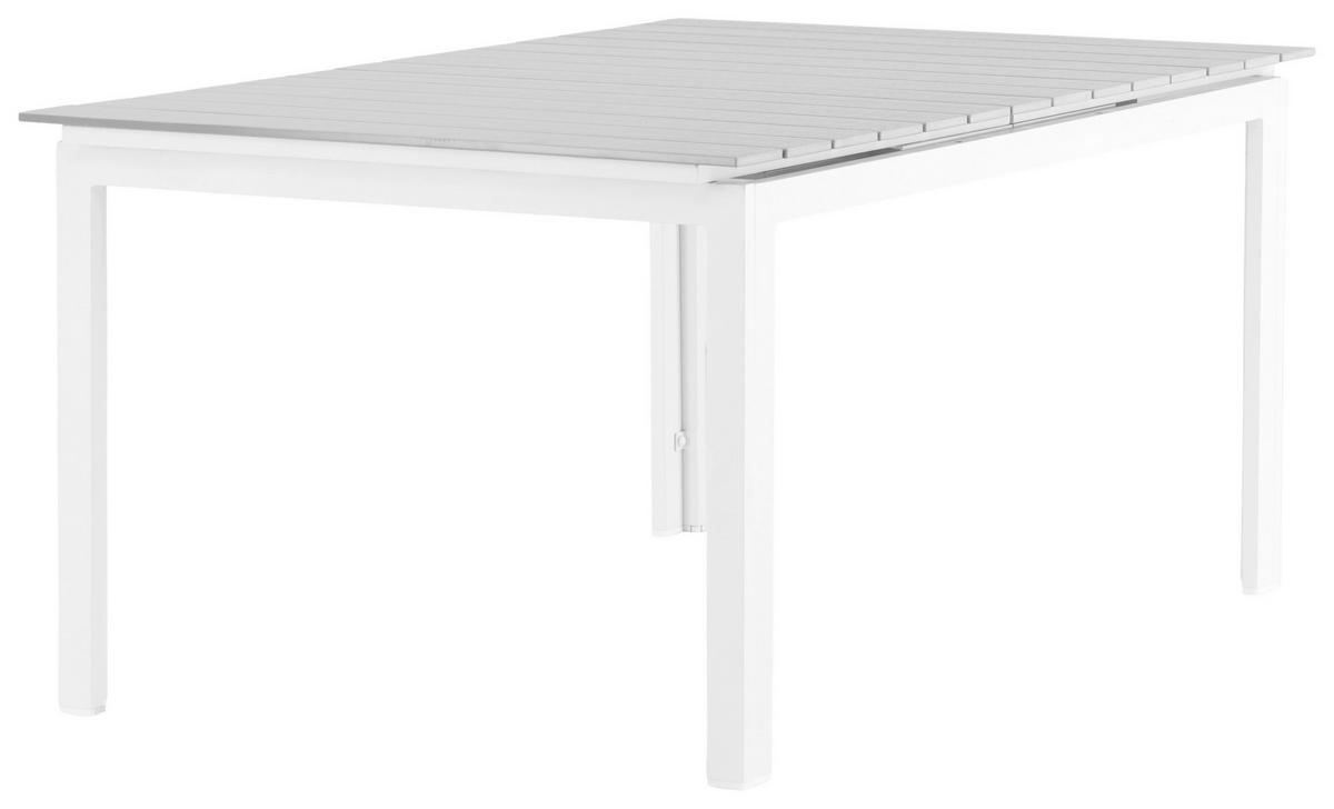 GARTENTISCH Metall Grau, Weiß rechteckig  - Weiß/Grau, KONVENTIONELL, Metall (160/100/75cm) - Gardenson