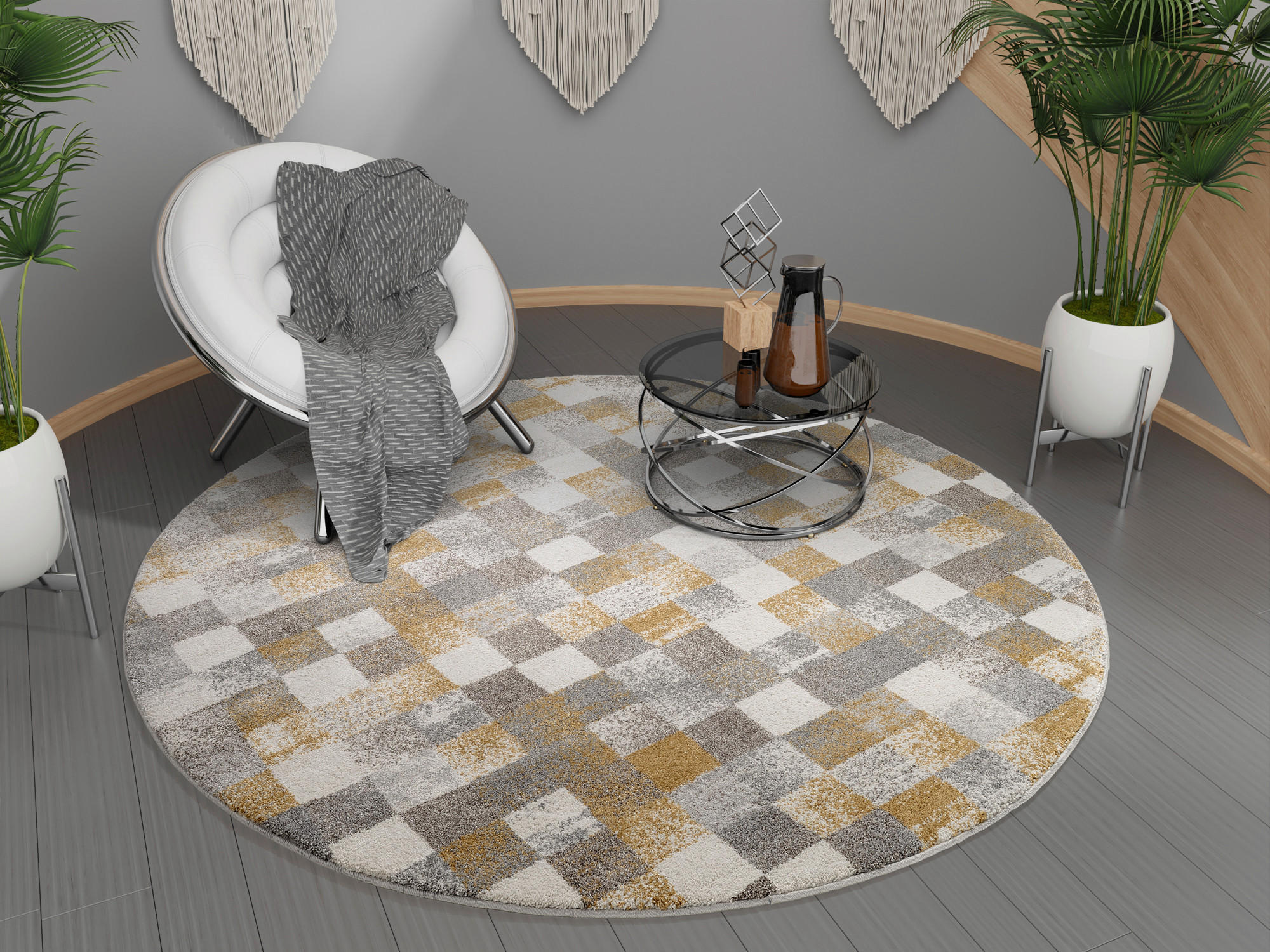 WEBTEPPICH 240/240 cm Grau  - Grau, Design, Textil (240/240cm) - Novel