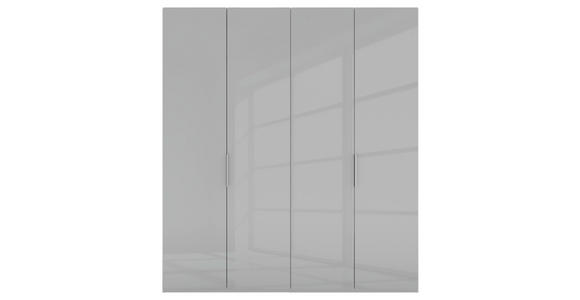 DREHTÜRENSCHRANK 200/223/62 cm 4-türig Grau - Alufarben/Grau, KONVENTIONELL, Glas/Holzwerkstoff (200/223/62cm) - Novel
