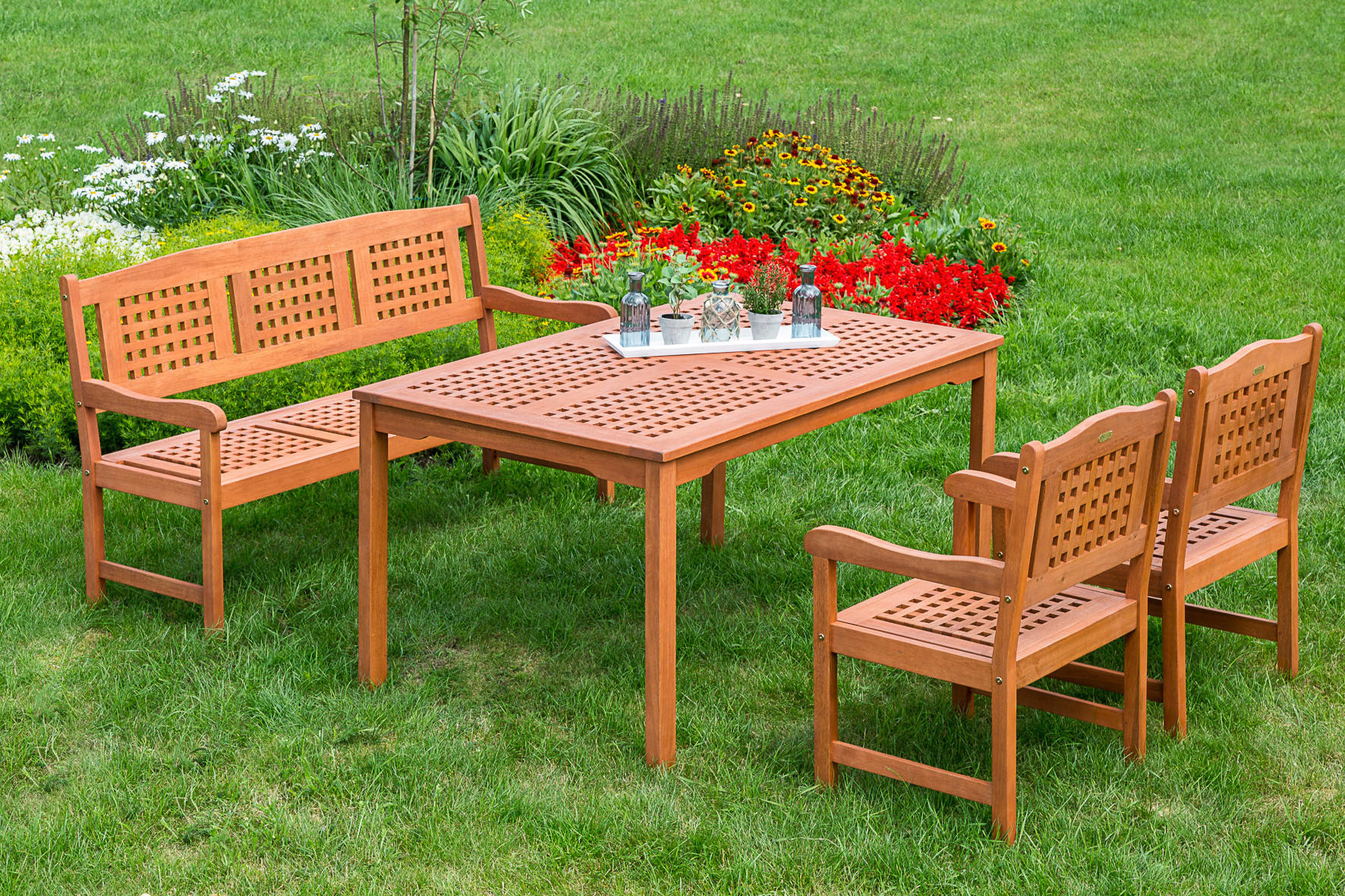 GARTENBANK 157/90/58 cm  in Naturfarben  - Naturfarben, Basics, Holz (157/90/58cm) - Gardenson