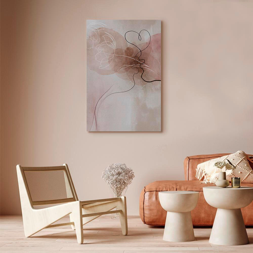 LEINWANDBILD Abstraktes, Menschen, Herzen 40/60/1.2 cm  - Greige/Beige, Basics, Holzwerkstoff/Textil (40/60/1.2cm) - artgeist
