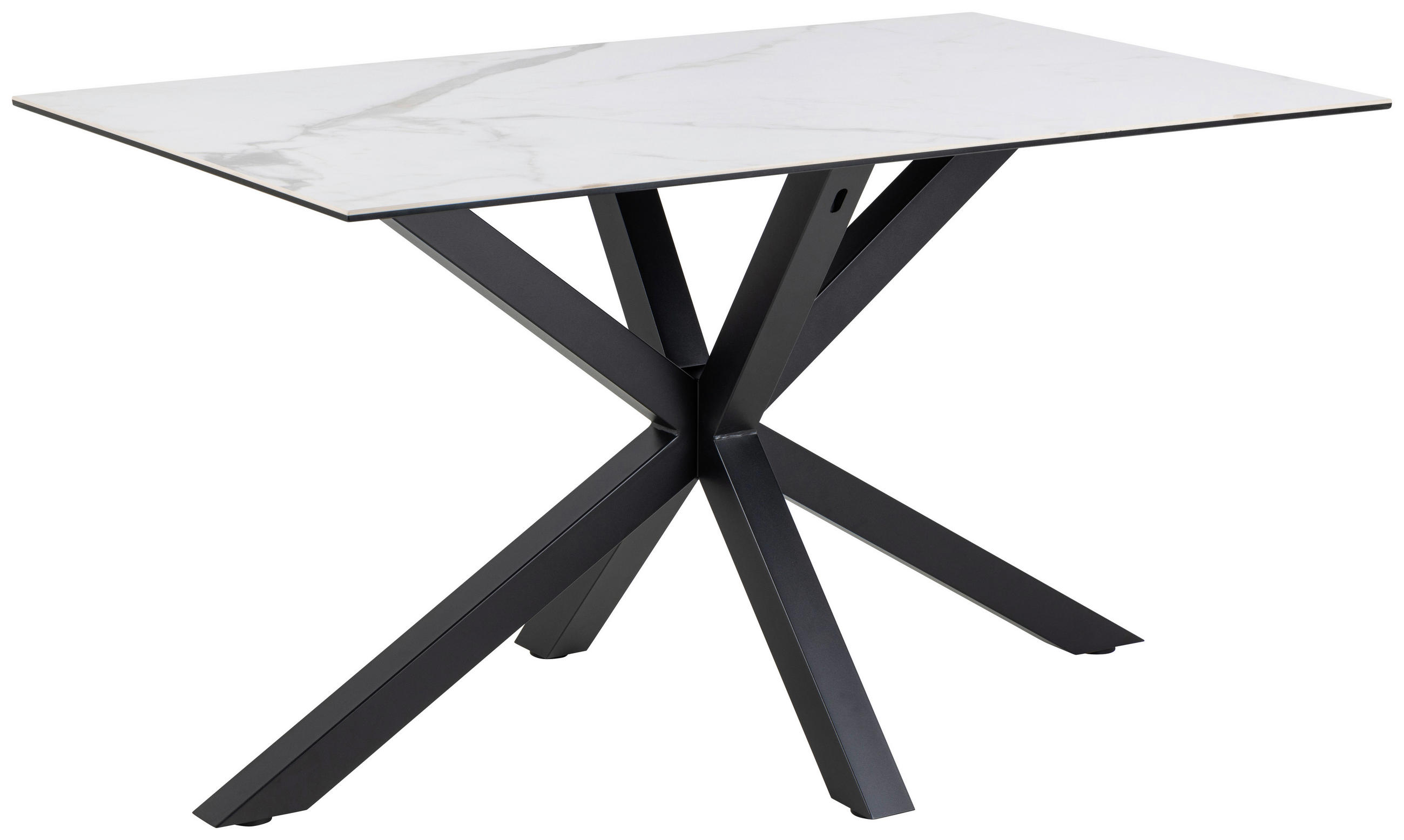 ESSTISCH in Metall, Keramik 135/80/76 cm  - Schwarz/Weiß, Trend, Keramik/Metall (135/80/76cm) - MID.YOU