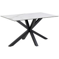 ESSTISCH in Metall, Keramik  - Weiss/Schwarz, Trend, Keramik/Metall (135/76/80cm) - MID.YOU