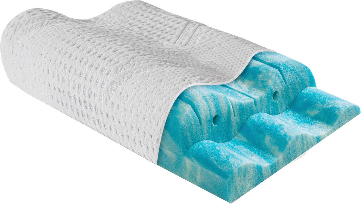 NACKENSTÜTZKISSEN  - Weiss, Basics, Textil (60/30/11cm) - Dieter Knoll