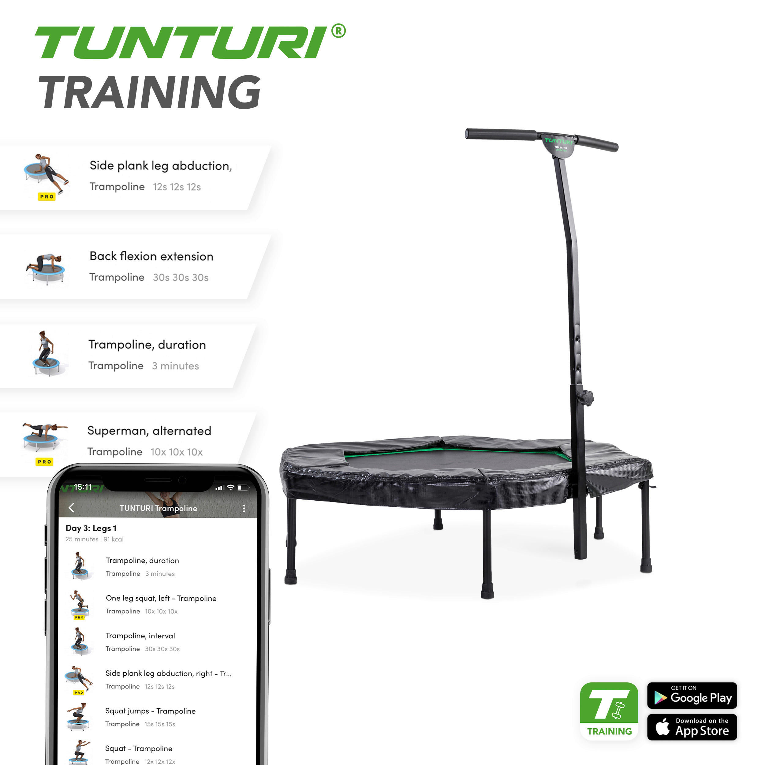 TRAMPOLIN 127/113/151 cm  - Schwarz, KONVENTIONELL, Kunststoff/Metall (127/113/151cm)