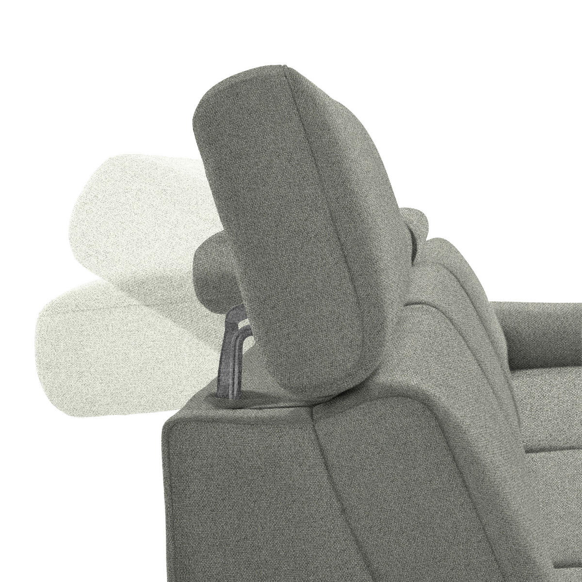 ECKSOFA Grün Flachgewebe Rücken echt, Kopfteilverstellung  - Schwarz/Grün, KONVENTIONELL, Textil/Metall (304/182cm) - Pure Home Comfort