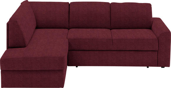 ECKSOFA in Webstoff Rot 165/224 cm - Rot/Schwarz, KONVENTIONELL, Kunststoff/Textil (165/224cm) - Xora