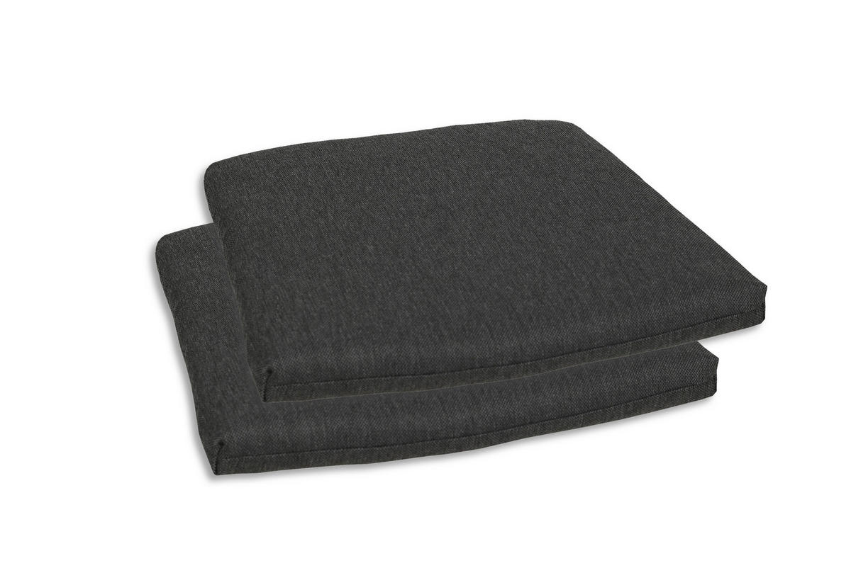 GARTENSITZKISSENSET Uni  - Anthrazit, Basics, Textil (40-47/5/45cm)