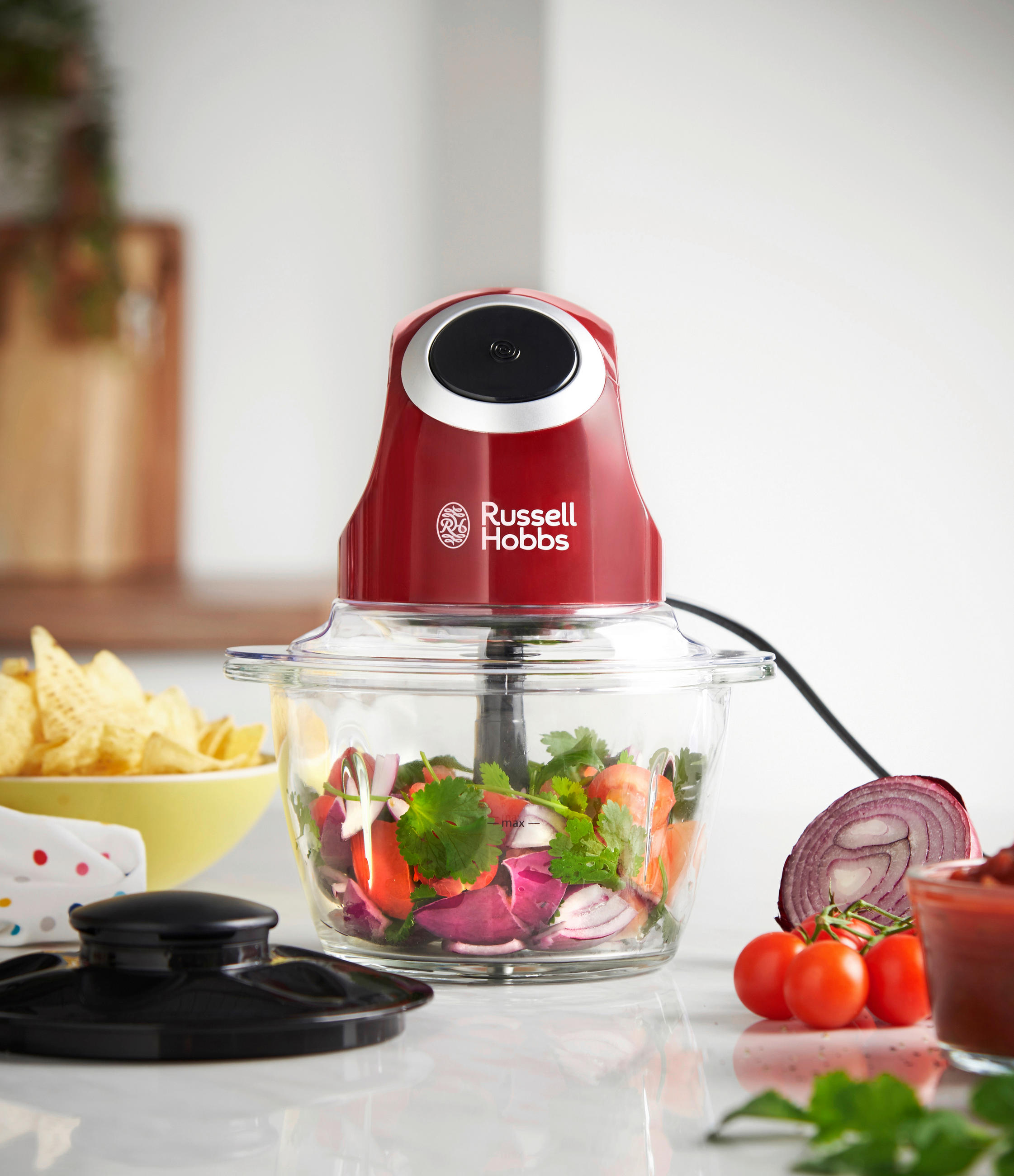 UNIVERSALZERKLEINERER  - Rot/Schwarz, Basics, Kunststoff (15,8/23,1/18,4cm) - Russel Hobbs