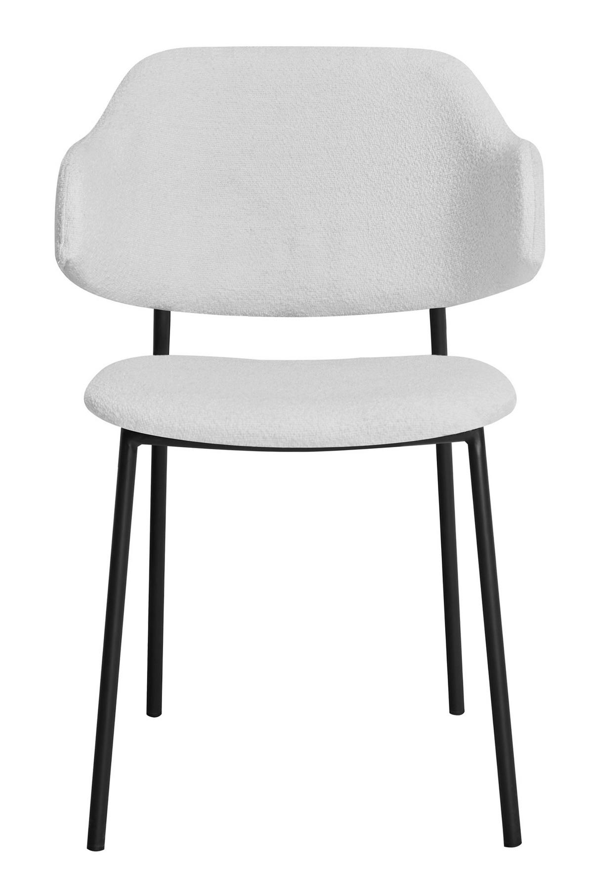 SADA STOLIČIEK S PODRÚČKAMI 2 kus - čierna/biela, Modern, kov/textil (54/83/59cm) - Livetastic