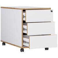 ROLLCONTAINER 42/50/45 cm  - Honigeiche/Weiss, Design, Holzwerkstoff/Kunststoff (42/50/45cm) - MID.YOU