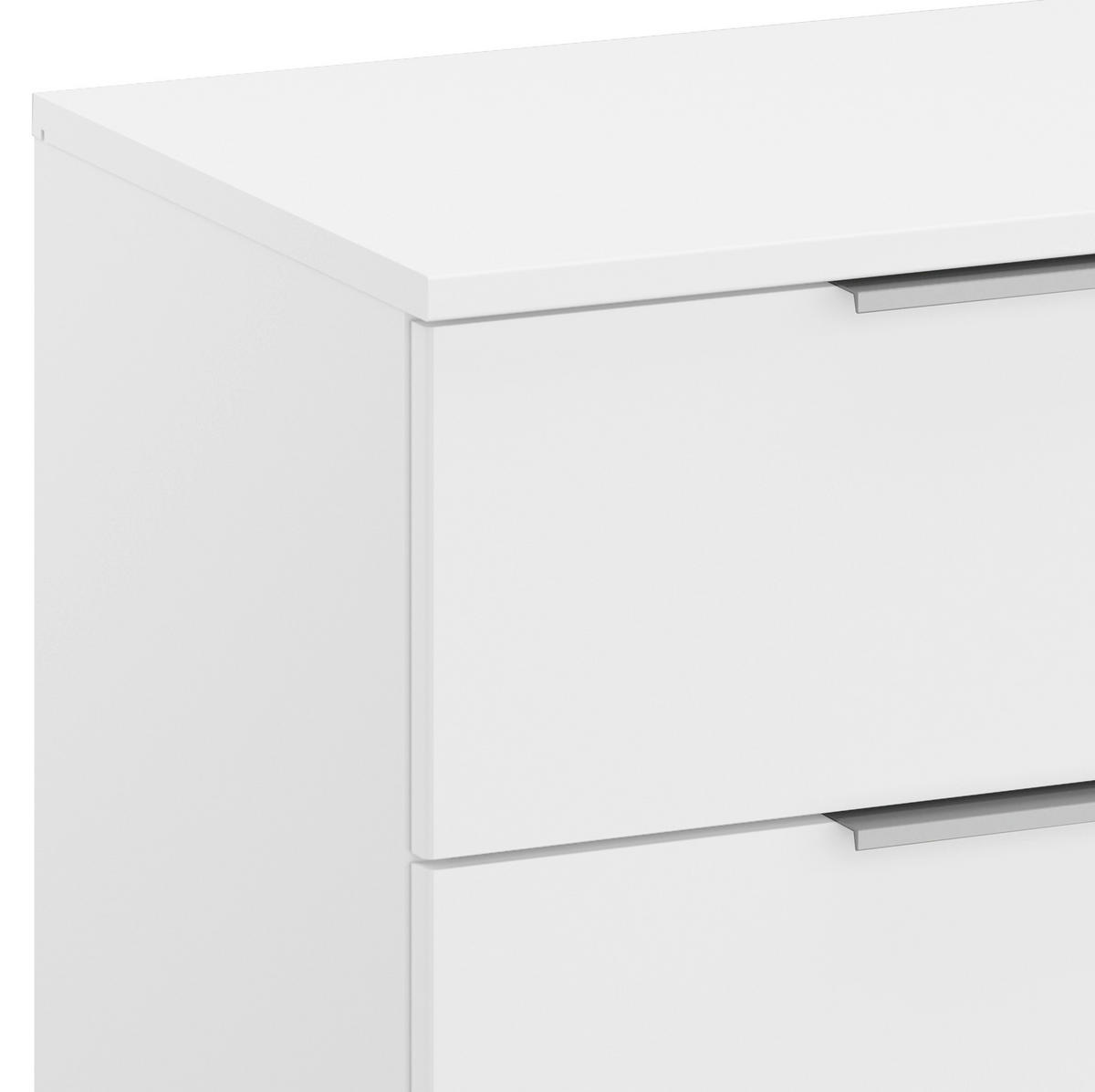 NACHTKÄSTCHEN 47/43/42 cm  in Weiss  - Weiss/Alufarben, Modern, Holzwerkstoff (47/43/42cm) - Rauch Möbel