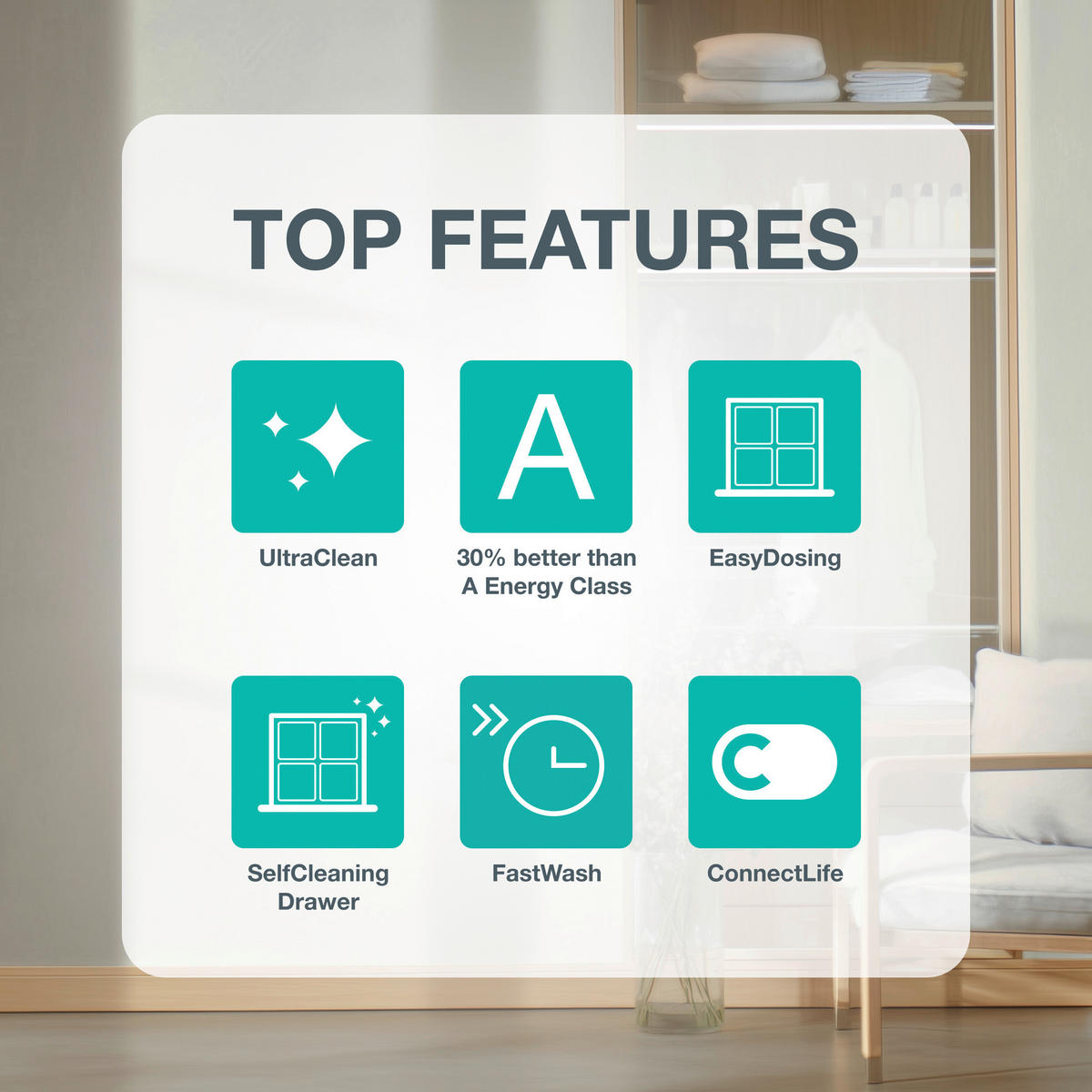 WASCHMASCHINE WG484A3P1   - Schwarz/Weiß, Trend, Kunststoff/Metall (60/85/54cm) - Hisense