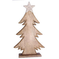 DEKOWEIHNACHTSBAUM  - Silberfarben/Naturfarben, LIFESTYLE, Holz/Metall (16/29/6,5cm) - X-Mas