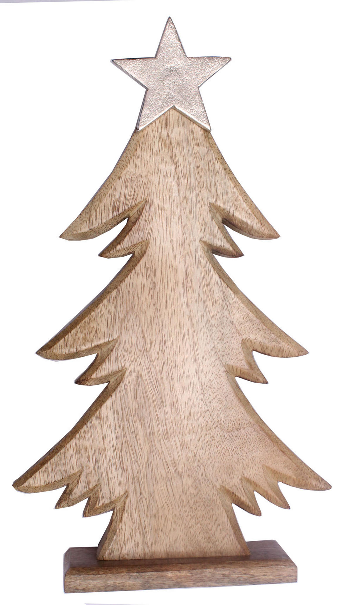 DEKOWEIHNACHTSBAUM  - Silberfarben/Naturfarben, LIFESTYLE, Holz/Metall (16/29/6,5cm) - X-Mas