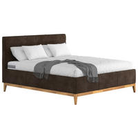 POLSTERBETT 160/200 cm,  in Braun, Lattenrost, Bettkasten, Matratzen, H2 + H4 = mittel + sehr fest  - Eichefarben/Anthrazit, MODERN, Holz/Holzwerkstoff (160/200cm) - MID.YOU