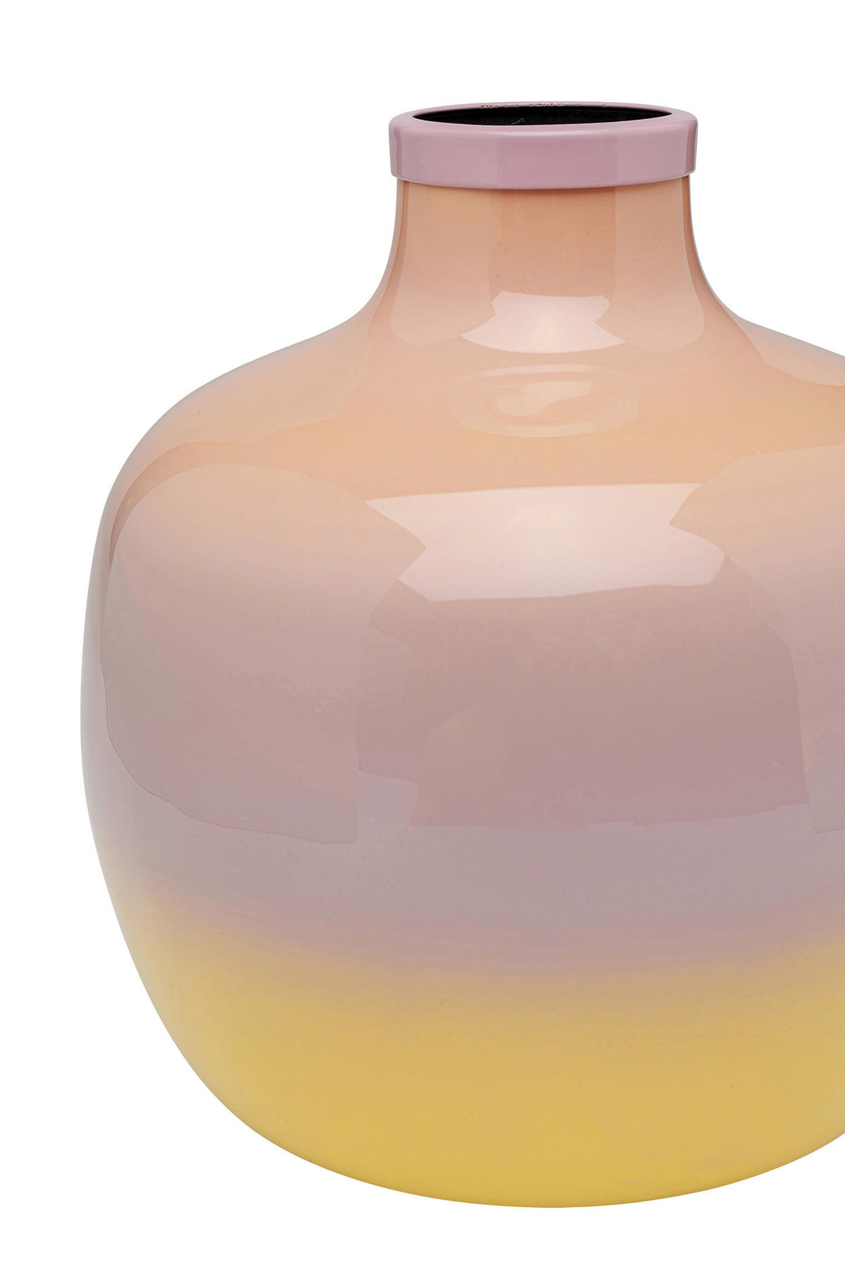 VASE Rici 19 cm  - Gelb/Lila, Design, Metall (19/19/19cm) - Kare-Design