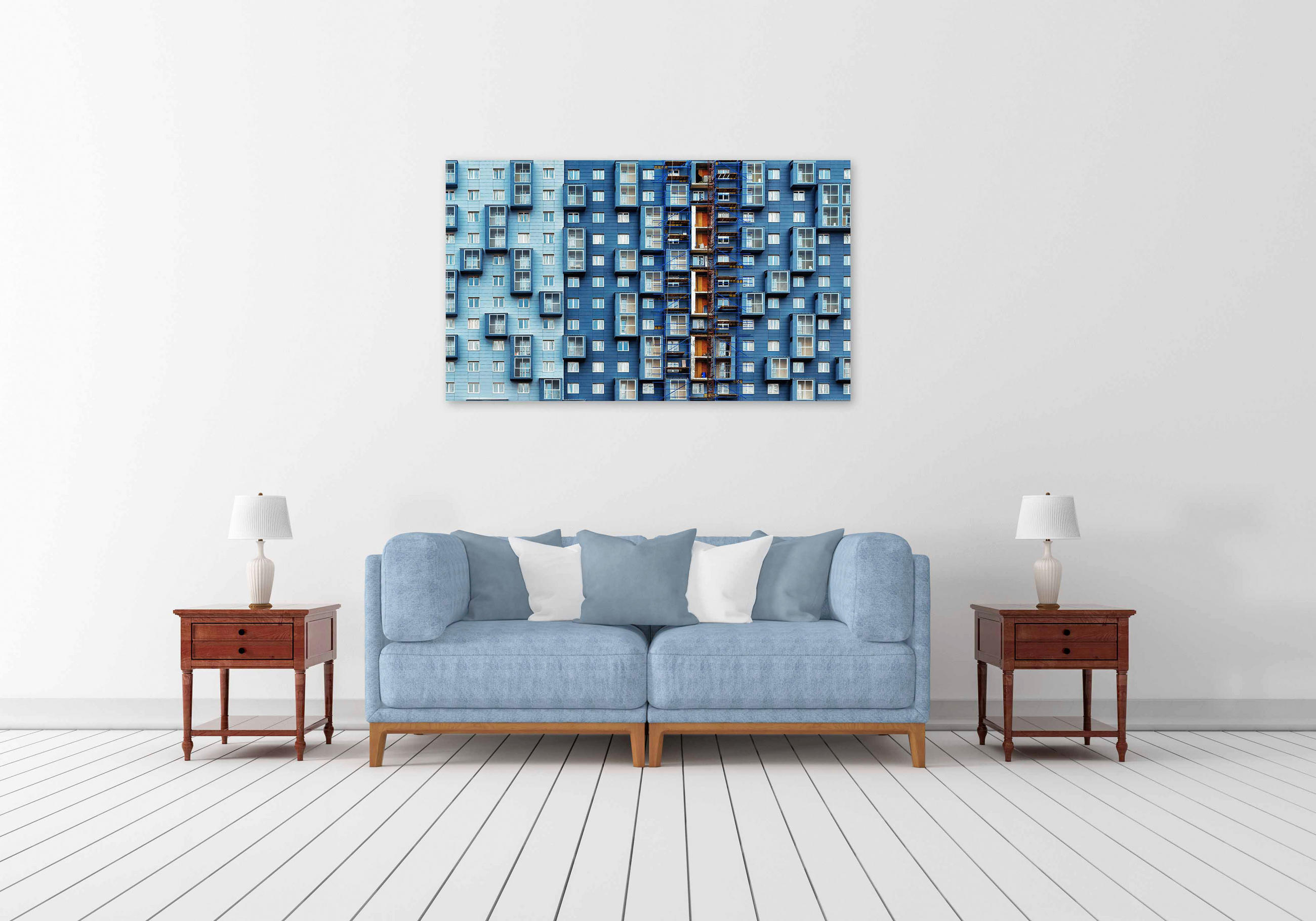 ALUMINIUMBILD Architektur 118/70 cm  - Blau, Design, Kunststoff/Metall (118/70cm)
