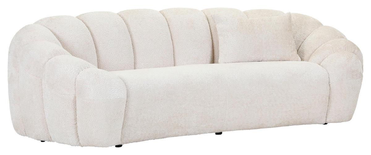 BIGSOFA in Chenille Creme  - Creme/Schwarz, KONVENTIONELL, Kunststoff/Textil (248/78/112cm) - Carryhome