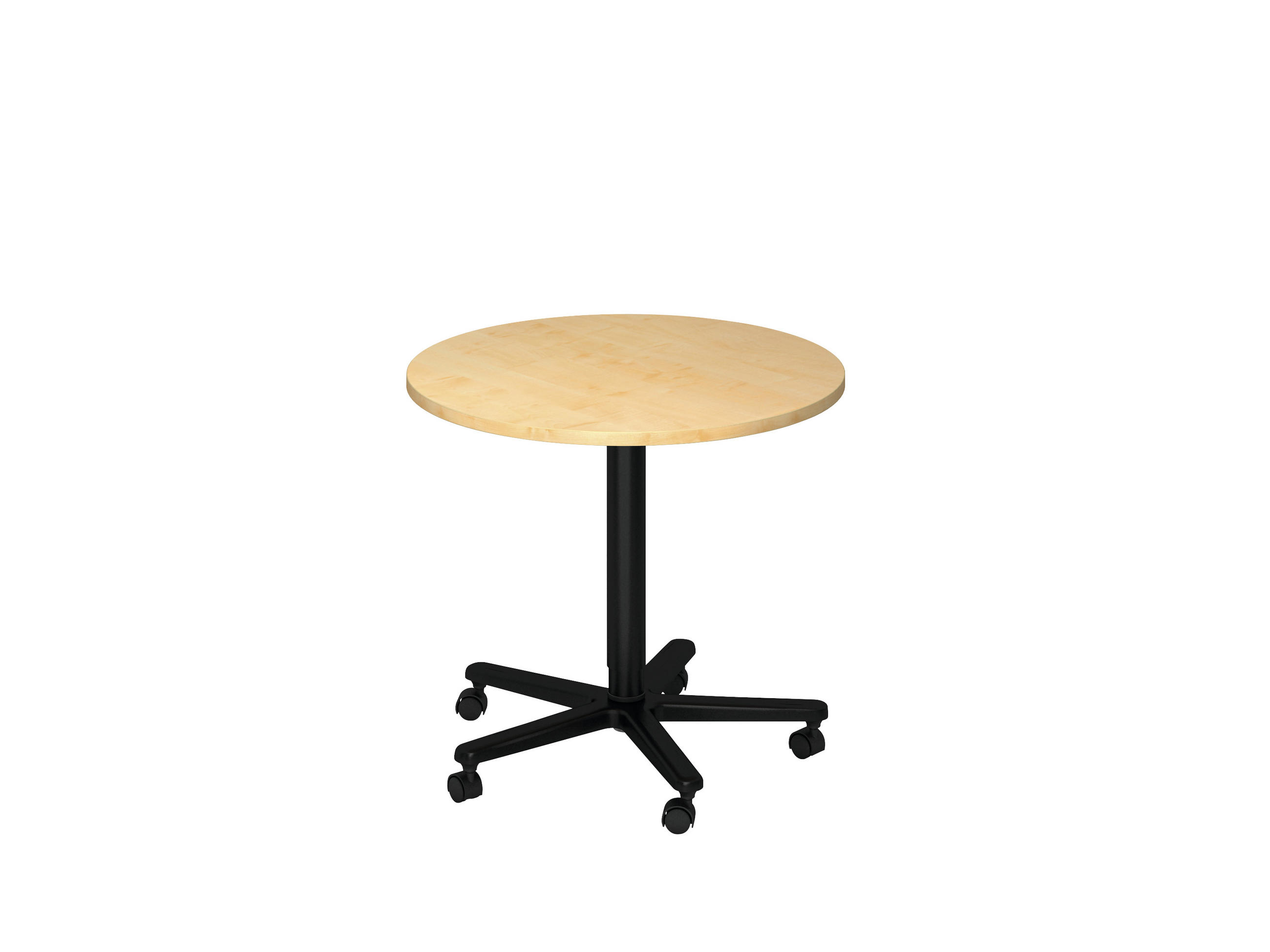STEHTISCH 80/80/72-114 cm  - Ahornfarben/Schwarz, KONVENTIONELL, Holzwerkstoff/Metall (80/80/72-114cm) - Venda
