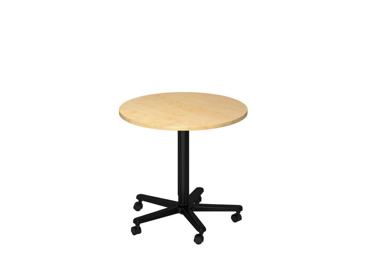 STEHTISCH 80/80/72-114 cm  - Ahornfarben/Schwarz, KONVENTIONELL, Holzwerkstoff/Metall (80/80/72-114cm) - Venda