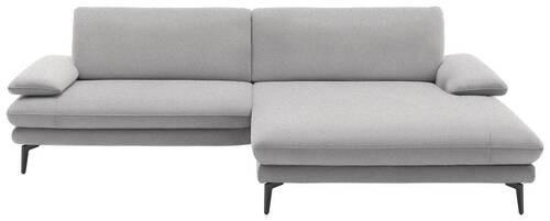 ECKSOFA Hellgrau Webstoff  - Hellgrau/Schwarz, Design, Textil/Metall (284/184cm) - Dieter Knoll