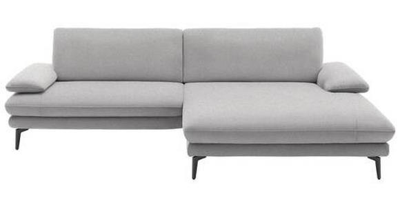 ECKSOFA Hellgrau Webstoff  - Hellgrau/Schwarz, Design, Textil/Metall (284/184cm) - Dieter Knoll