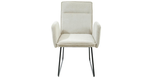 ARMLEHNSTUHL  inklusive Armlehnen Webstoff  - Beige/Schwarz, Design, Textil/Metall (59/87,5/64,5cm) - Carryhome