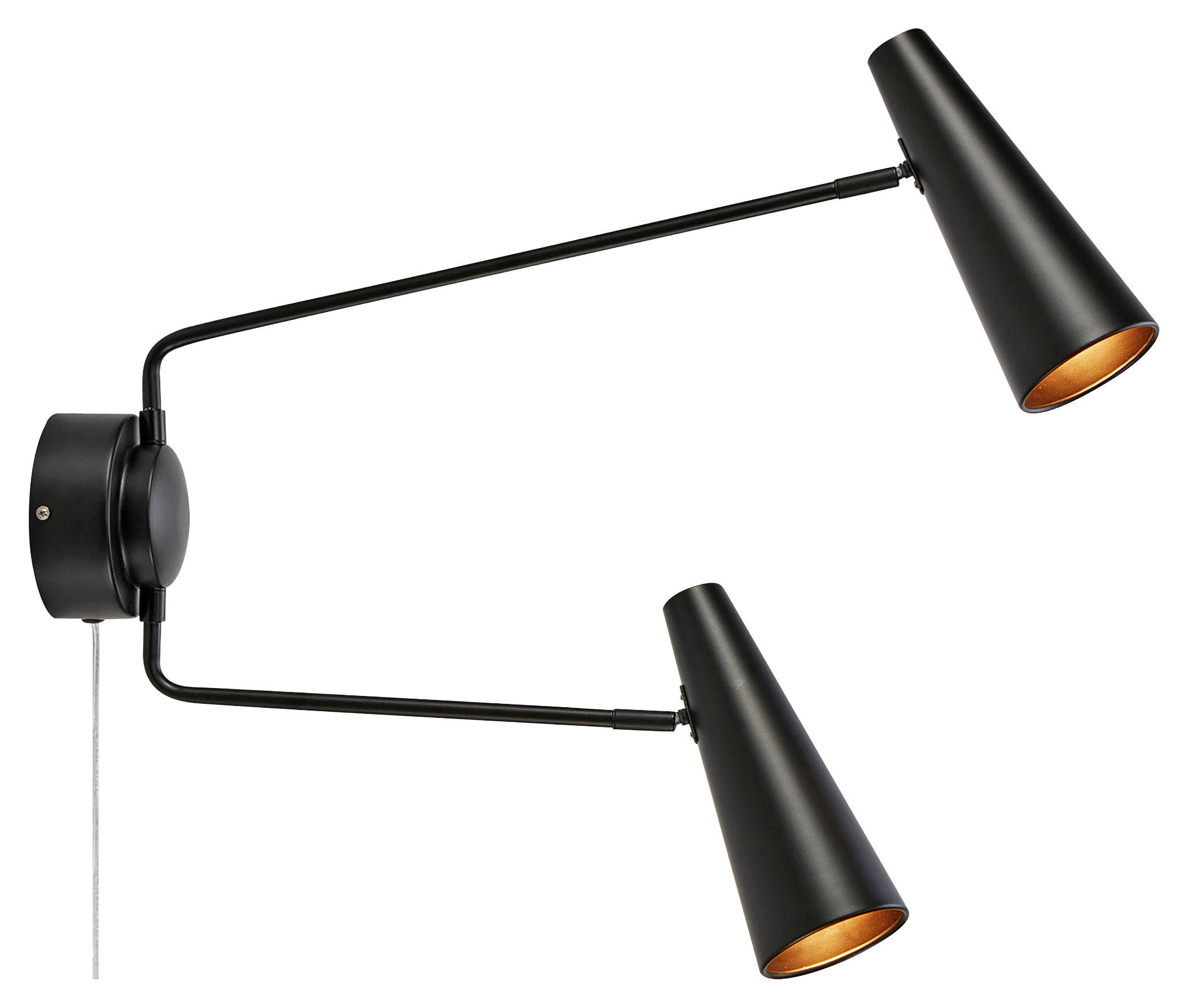 WANDLEUCHTE PEAK 62/50,5/12 cm   - Schwarz, Basics, Metall (62/50,5/12cm) - Markslöjd