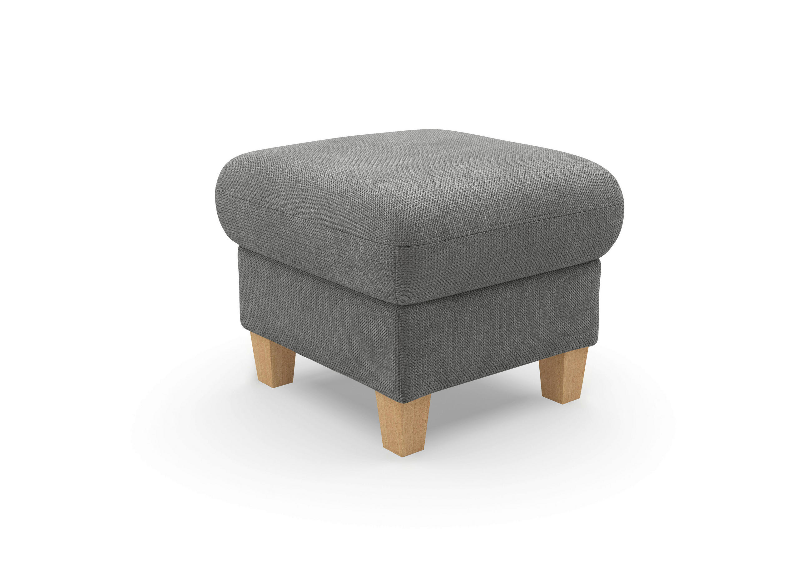 HOCKER Flachgewebe Grau  - Eichefarben/Grau, KONVENTIONELL, Holz/Textil (58/48/58cm) - Sit & More