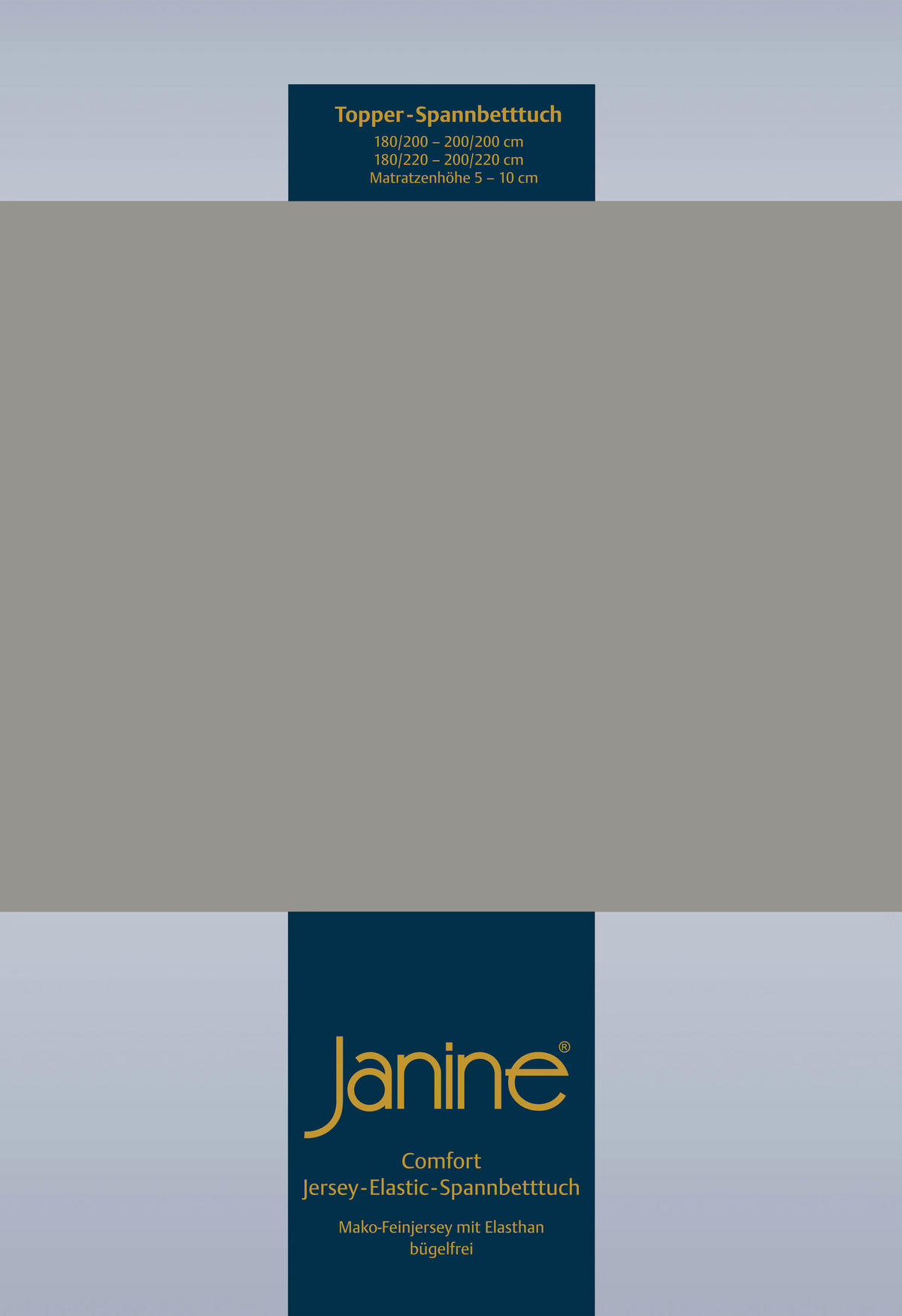TOPPER-SPANNBETTTUCH Jersey  - Graubraun/Grau, Basics, Textil (200/200/10cm) - Janine