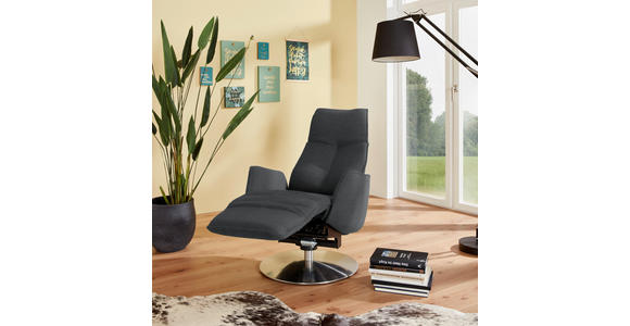 RELAXSESSEL in Textil Grau  - Anthrazit/Grau, Design, Textil/Metall (71/114/84cm) - Johann Jakob