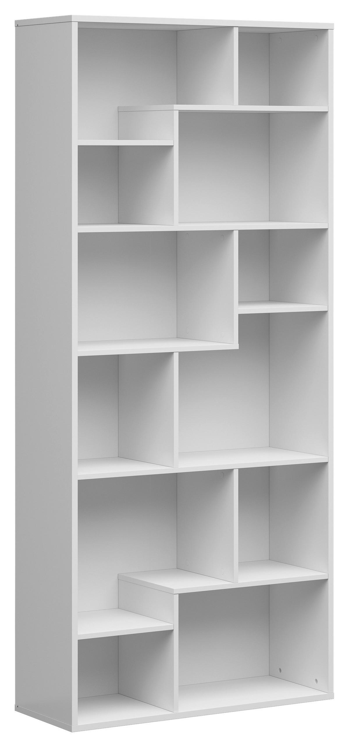 REGÁL, vysoce lesklá bílá, 87,5/197,5/33,5 cm - bílá/vysoce lesklá bílá, Design, kompozitní dřevo (87,5/197,5/33,5cm)