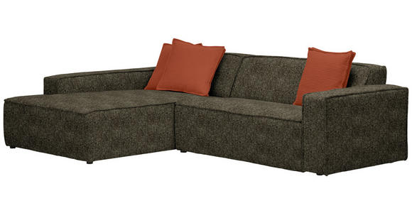 ECKSOFA in Chenille Rot, Olivgrün  - Rot/Schwarz, KONVENTIONELL, Kunststoff/Textil (188/280cm) - Carryhome