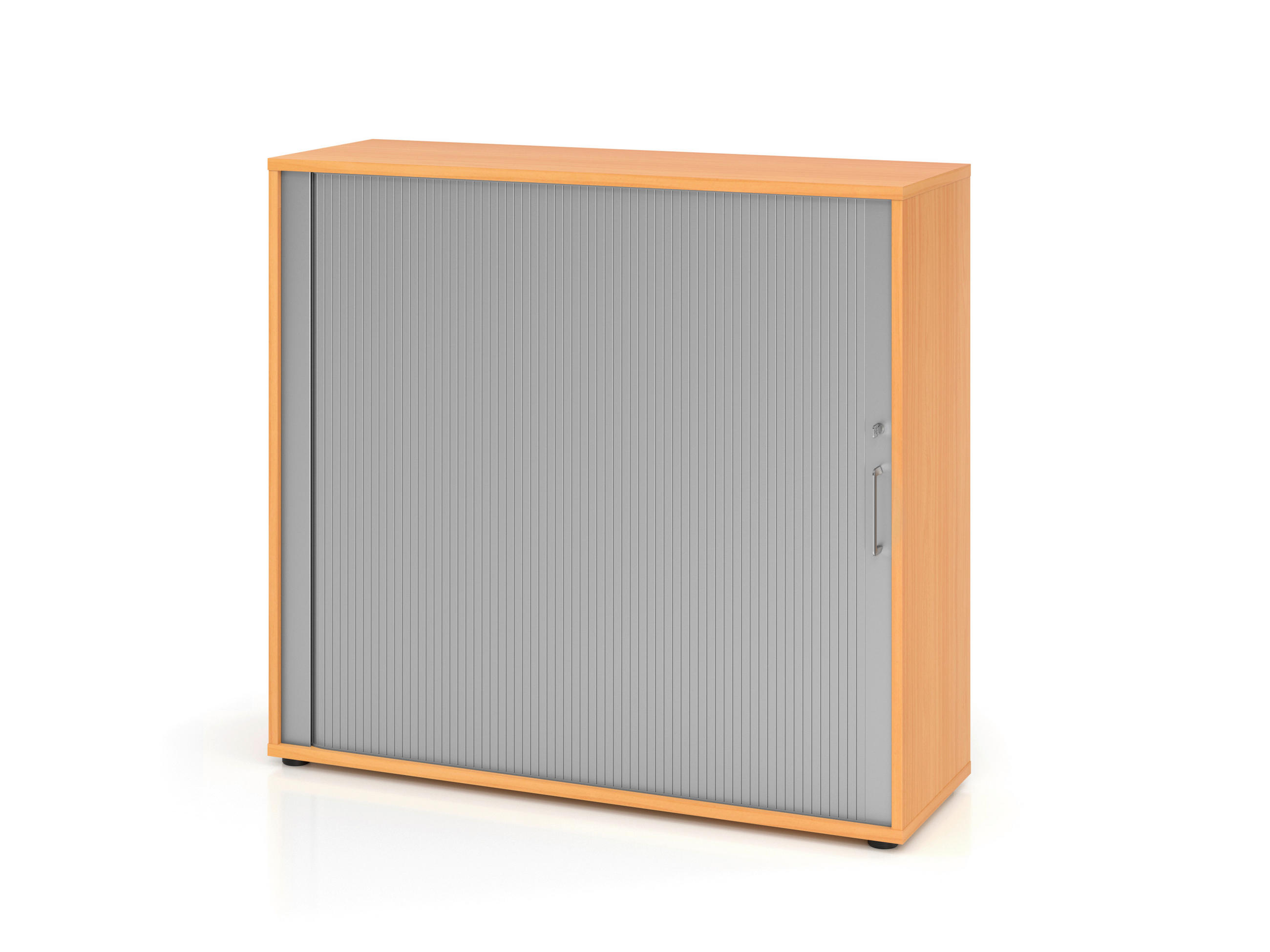 ROLLOSCHRANK Silberfarben, Buchefarben  - Silberfarben/Buchefarben, KONVENTIONELL, Holz/Holzwerkstoff (120/110/40cm) - Venda