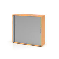 ROLLOSCHRANK Silberfarben, Buchefarben  - Silberfarben/Buchefarben, KONVENTIONELL, Holz/Holzwerkstoff (120/110/40cm) - Venda