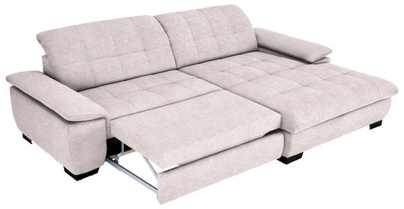 ECKSOFA in Webstoff Hellrosa  265/180 cm  - Hellrosa/Schwarz, Design, Textil/Metall (265/180cm) - Carryhome