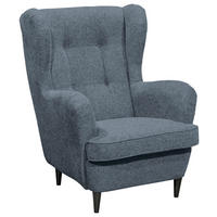 OHRENSESSEL Mikrovelours Blau  - Blau/Schwarz, Basics, Holz/Textil (78/102/98cm) - Carryhome