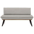 SITZBANK 180/87/64 cm  in Schwarz, Eichefarben, Graubraun  - Eichefarben/Graubraun, Design, Holz/Textil (180/87/64cm) - Voleo