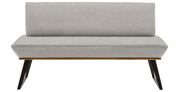 SITZBANK 180/87/64 cm in Schwarz, Eichefarben, Graubraun - Eichefarben/Graubraun, Design, Holz/Textil (180/87/64cm) - Voleo