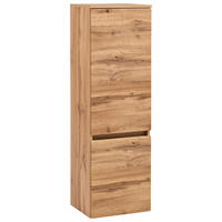 Dulap Mediu 40/130/35 cm  - argintiu/culoare lemn stejar, Konventionell, plastic/material pe bază de lemn (40/130/35cm) - Held